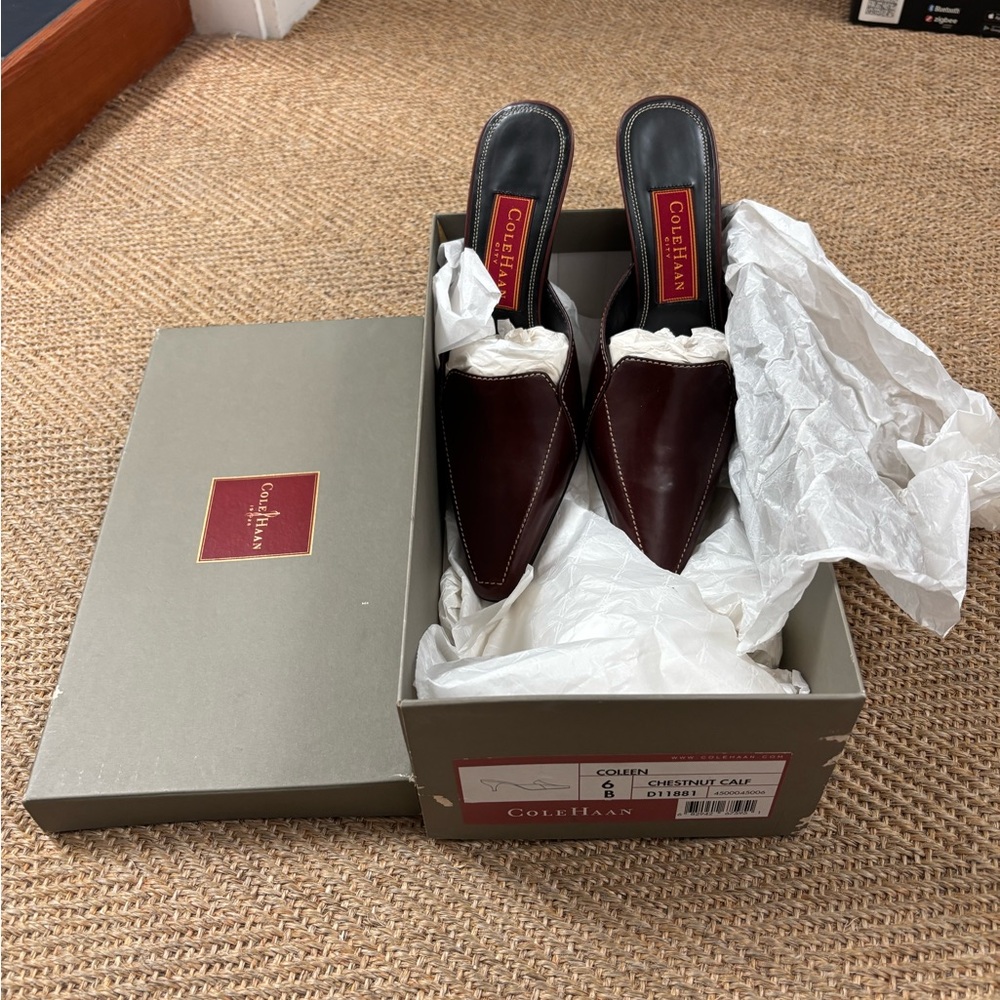 New Cole Haan Chestnut Calf Leather Shoes